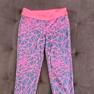 Xersion Pink and Gray Geometric Kids Leggings